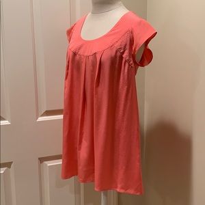 Lauren Moffatt 100% Silk Cap Sleeve Orange Top, S